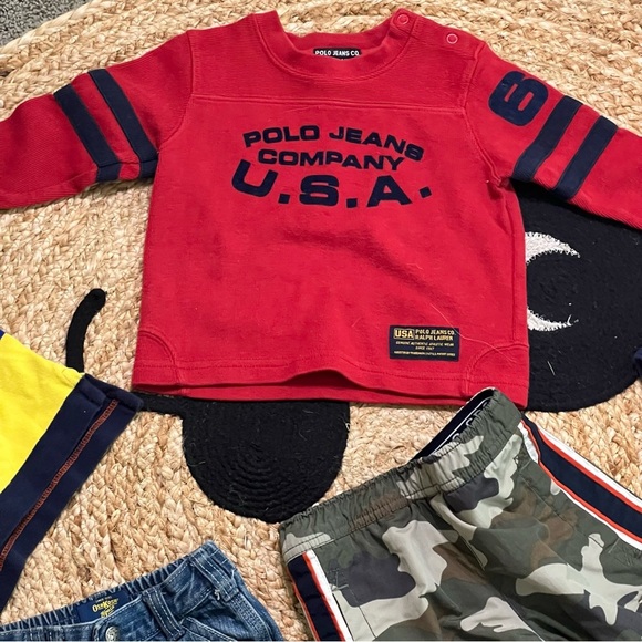 Vintage name brand 100% cotton baby boy clothing bundle denim jersey no flaws - Picture 4 of 9